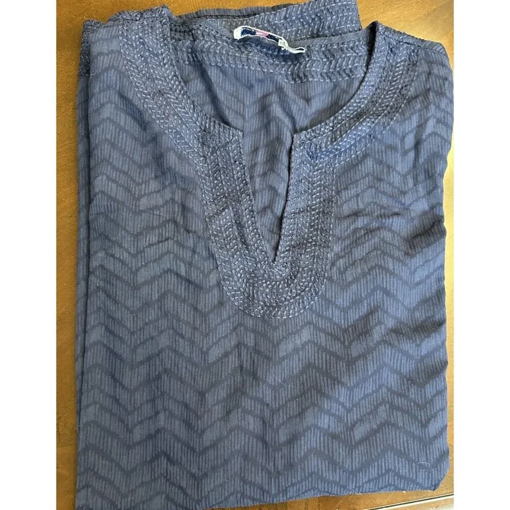 Vineyard Vines Swim Cover-Up Beach‎ Navy Blue Cotton Women's Size S Small